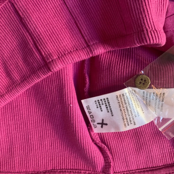 Have My Heart Tank by Free People Lace button Crop Corset Top Pink Large L - Picture 13 of 13